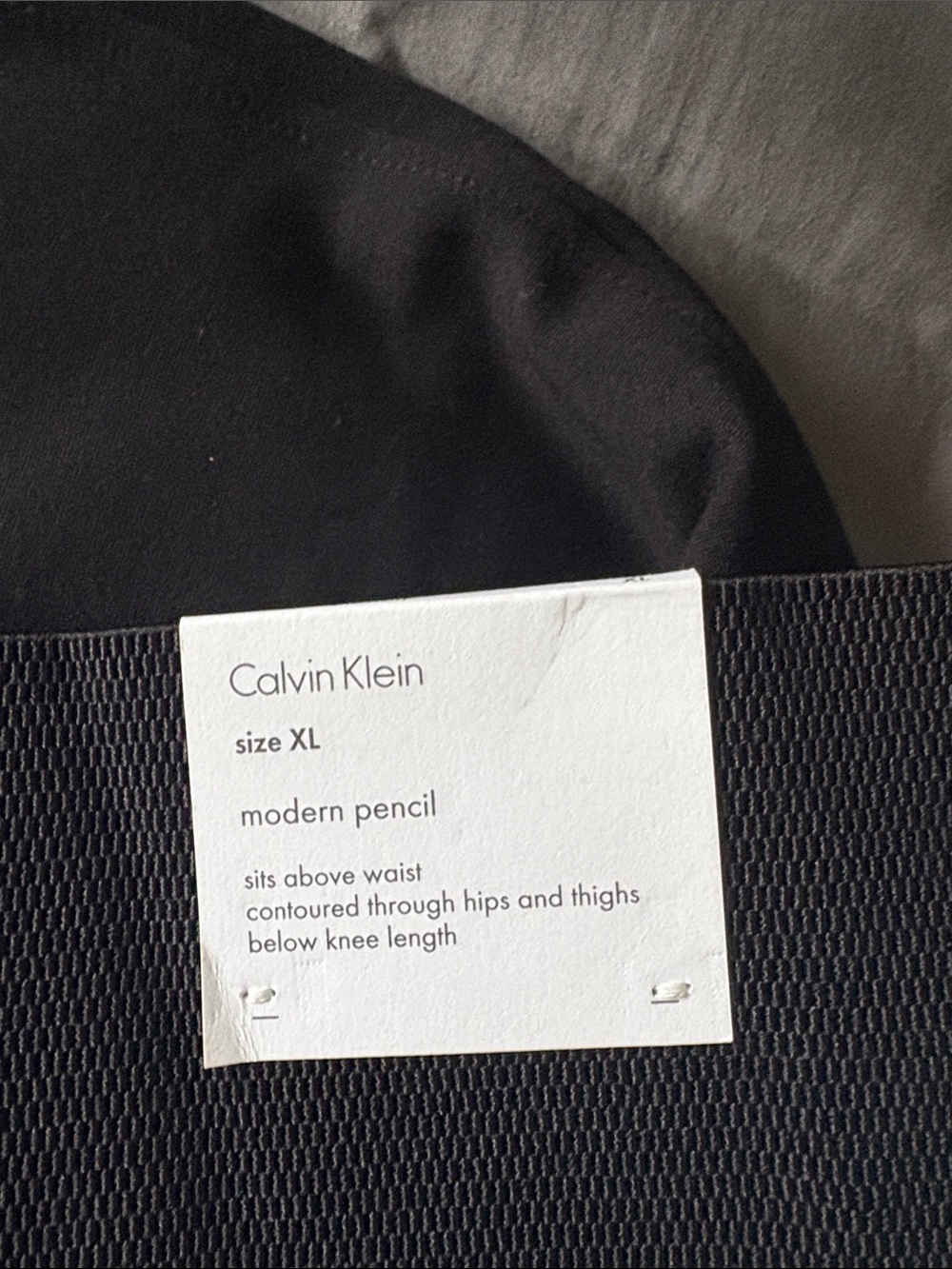 Calvin Klein Black Elastic-Waist Pencil Skirt - Picture 2 of 4